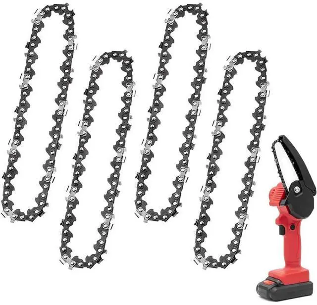 Alt view image 4 of 4 - 4Pcs Mini Chainsaw Chain 4 Inch Guide Saw Chain 1/4 LP Pitch, 28 Sections for Electric Protable Handheld Chain Saw