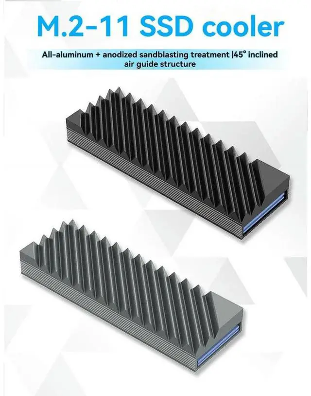 Main image of M.2 SSD Heat Sink M2 2280 Solid State Hard Disk Aluminum Heatsink With Silicone Thermal Grey