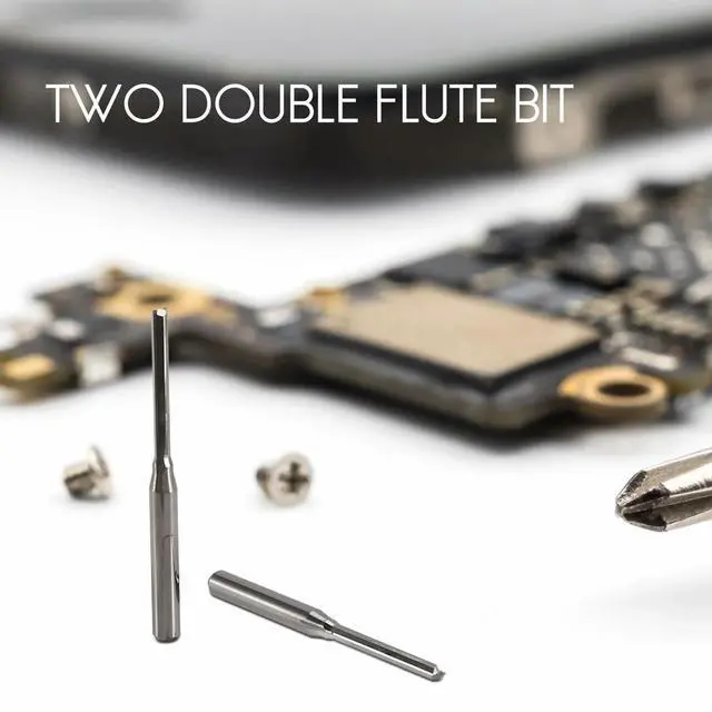 Alt view image 2 of 4 - 10 Pcs Two Flutes Straight End Mills Straight Slot Bit Wood Cutter Two Double Flute Bits 3.175X2X17Mm for CNC Router