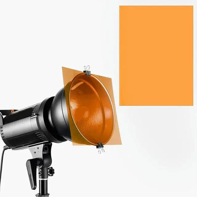 Alt view image 4 of 4 - 9Pcs Gel Light Filter Color Correction Colored Overlays Film Lighting Gel Filter for Film,Video,Photo,Stage (Orange)