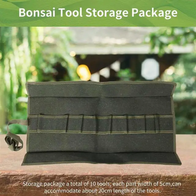 Alt view image 3 of 4 - 600x430Mm Japanese Bonsai Tools Storage Package Roll Bag Canvas Tool Set Case