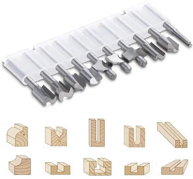 Alt view image 4 of 4 - 20Pc HSS Router Carbide Engraving Bits for Dremel Router Bit Set 1/8 Inch(3mm) Shank for Dremel Proxxon Rotary Tools