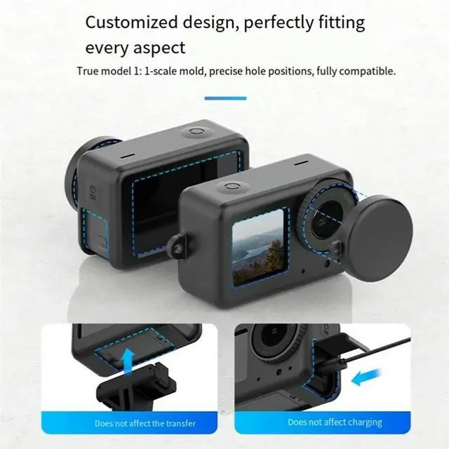 Alt view image 3 of 4 - Soft Silicone Case For Action 3 4 5Pro Drop Proof Protective Case For OSMO Action 3 4 5Pro Lens Cap