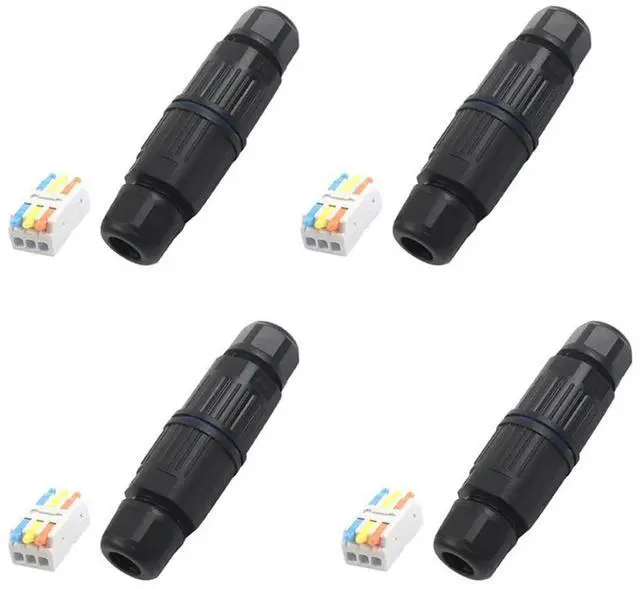 Alt view image 4 of 4 - 4 Sets Replaceable Lever Wire Connectors 3 Way IP68 Waterproof Outdoor Electrical Cable Connector Junction Box