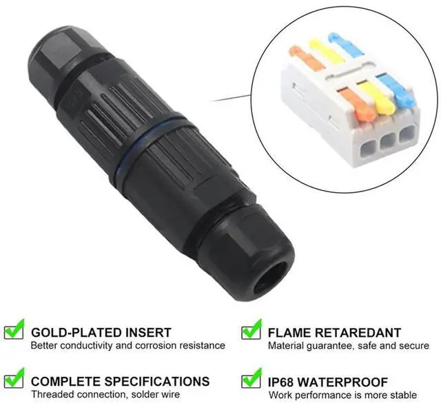 Alt view image 2 of 4 - 4 Sets Replaceable Lever Wire Connectors 3 Way IP68 Waterproof Outdoor Electrical Cable Connector Junction Box