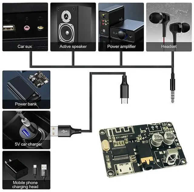 Alt view image 3 of 4 - 2X XY-WRBT BT5.0 Decoding Board Dual-Channel Stereo Audio Module DC3.7-24V Wide Voltage Volume Speaker Amplifier