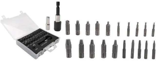 Alt view image 3 of 4 - Damaged Screw Extractor Set,22 PCS Stripped Screw Extractor Kit, HSS Broken Screw Remover Set with Bit & Socket Adapter