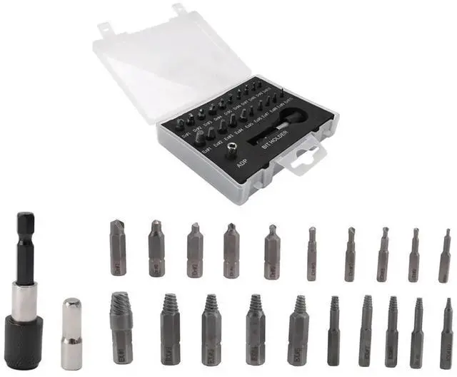 Alt view image 4 of 4 - Damaged Screw Extractor Set,22 PCS Stripped Screw Extractor Kit, HSS Broken Screw Remover Set with Bit & Socket Adapter
