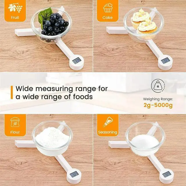 Alt view image 3 of 4 - High Precision Folding Food Scale, Digital Kitchen Scale with LCD Display, Food Scale for Measuring Healthy Intake