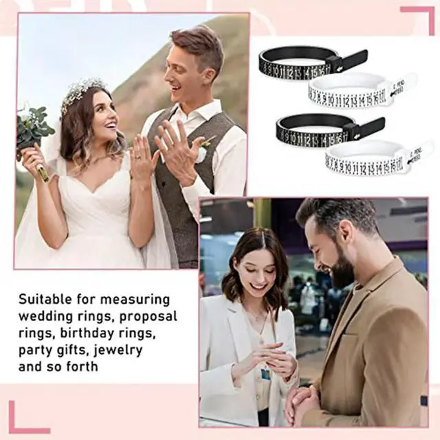 Alt view image 4 of 4 - 100 Pack Reusable Finger Size Gauge Measure Ring Sizer Plastic US Ring Measurement Tool White and Black