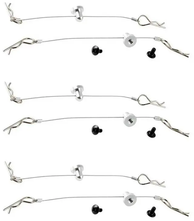 Alt view image 4 of 4 - 6Pcs Anti-Lost Body Shell Wire Clip Pin With Screw Retainer For Traxxas/Hsp/Arram/Axial Ecx 1/10 RC Car Spare Silv