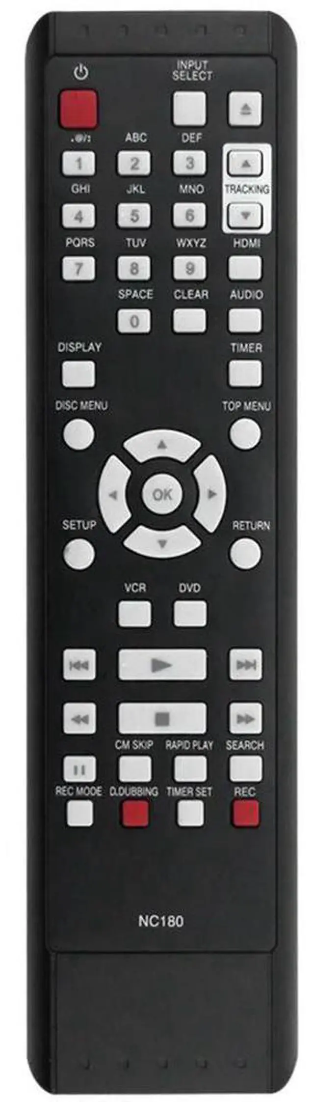 Alt view image 4 of 7 - Remote Control Replacement For Funai VCR Recorder DVDR ZV42FX4A ZV427FX4 NC184 NC180