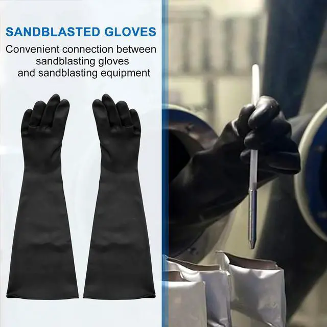 Alt view image 4 of 4 - Sand Blasting Gloves for Sandblast Cabinet Gloves 60x20cm