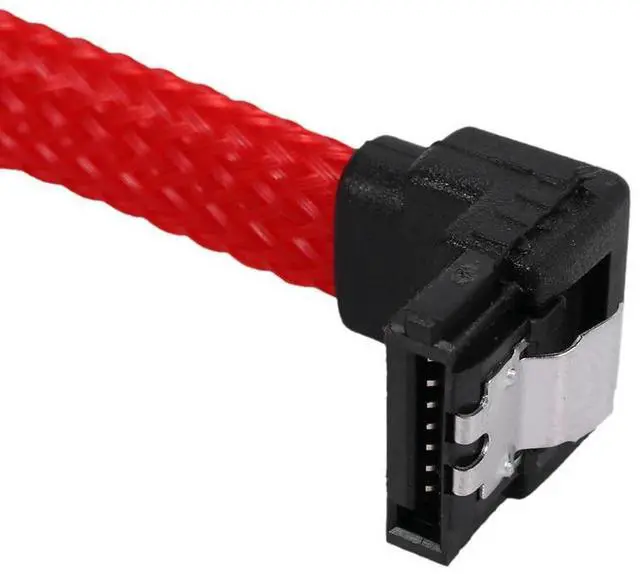 Alt view image 2 of 4 - 5X SATA 3.0 III SATA3 7Pin Data Cable Right Angle 6Gb/S SSD Cables HDD Hard Disk Data Cord With Nylon Sleeved(Red)
