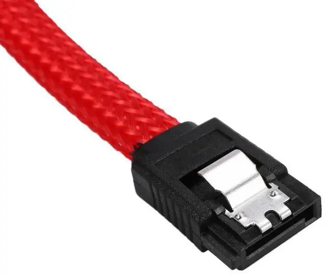 Alt view image 3 of 4 - 5X SATA 3.0 III SATA3 7Pin Data Cable Right Angle 6Gb/S SSD Cables HDD Hard Disk Data Cord With Nylon Sleeved(Red)