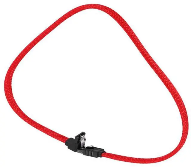 Alt view image 4 of 4 - 5X SATA 3.0 III SATA3 7Pin Data Cable Right Angle 6Gb/S SSD Cables HDD Hard Disk Data Cord With Nylon Sleeved(Red)