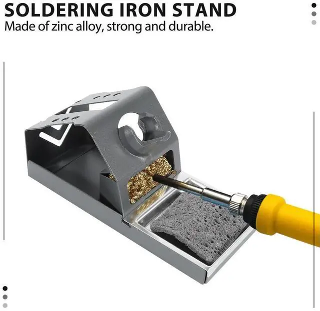 Alt view image 2 of 4 - T12 Soldering Iron Station Stand Stable Welding Solder Iron Tips Holder with Insulation Pad Brass Wire Ball Tip