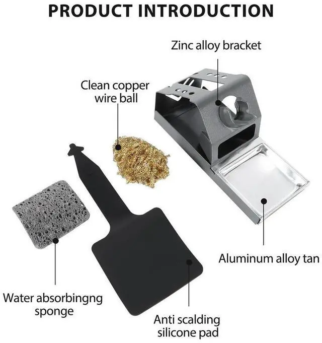 Alt view image 4 of 4 - T12 Soldering Iron Station Stand Stable Welding Solder Iron Tips Holder with Insulation Pad Brass Wire Ball Tip