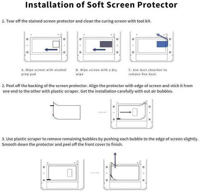Alt view image 4 of 4 - For Anycubic Photon Mono M7 Pro/M7 LCD 3D Printer Screen Protector Film,5pcs 10.1inch 3D Printer Accessory