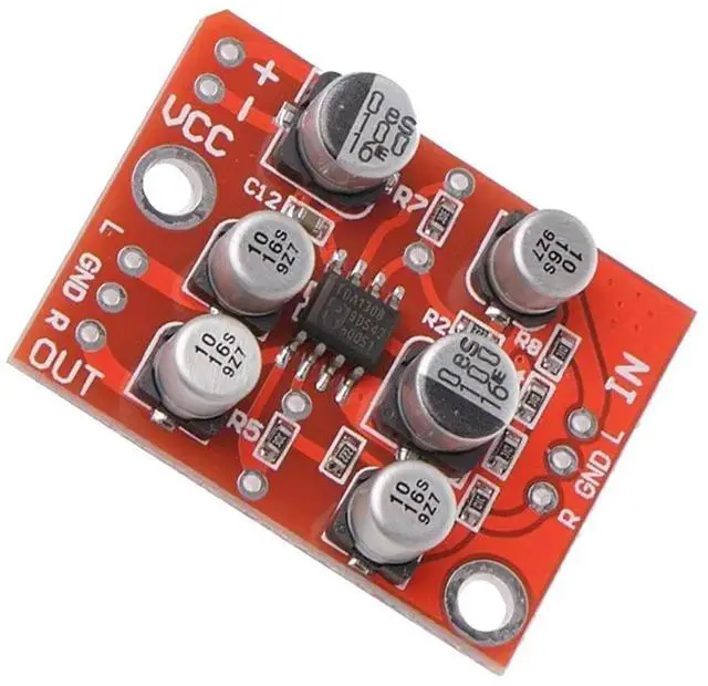 Alt view image 2 of 4 - 10PCS DC 5V-15V AD828 Stereo Preamp Preamplifier Module AMP Module Microphone Preamp Module