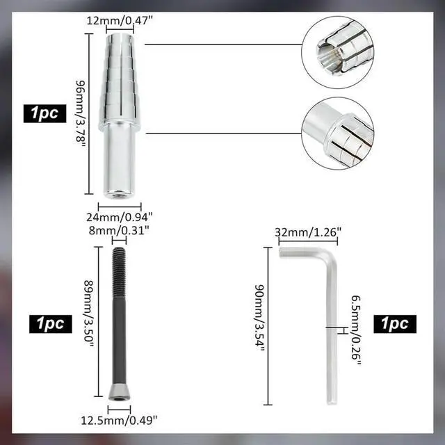 Alt view image 3 of 4 - 1 Set Expansion Ring Mandrel with Hexagonal Internal Wrench for Lathe Heavy Duty Ring Shaping Tool for Ring Turning 7-14