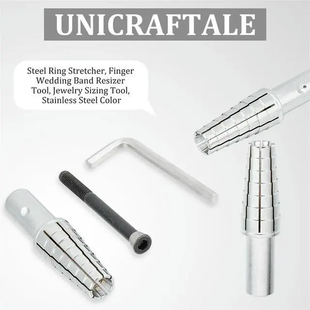 Alt view image 4 of 4 - 1 Set Expansion Ring Mandrel with Hexagonal Internal Wrench for Lathe Heavy Duty Ring Shaping Tool for Ring Turning 7-14