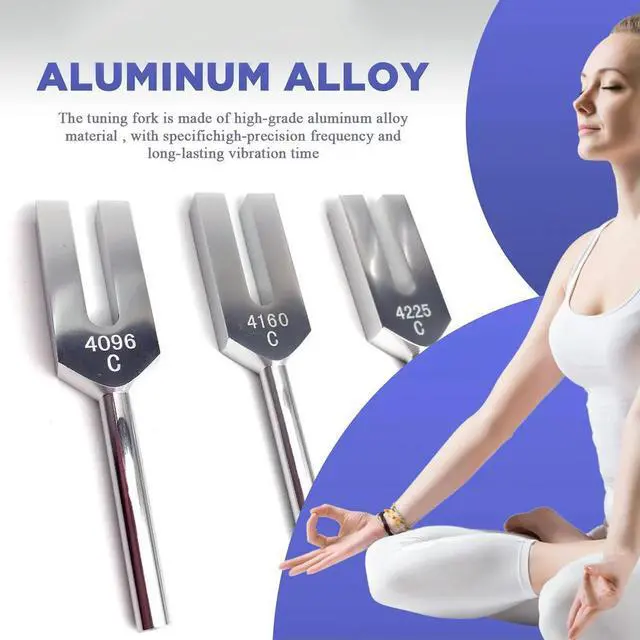 Alt view image 2 of 4 - Tuning Forks Set 4096 Hz 4160 Hz 4225 Hz Tuning Forks Set Tuning Fork with Wooden Hammers and Cloth Bag Style 1
