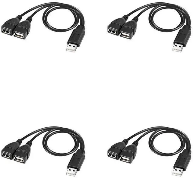 Alt view image 2 of 4 - 4X USB Splitter Cable, USB 2.0 A Male To Dual USB Female Jack Y Splitter Charger Cable