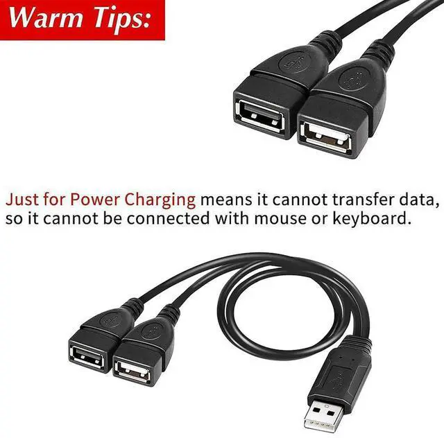 Alt view image 3 of 4 - 4X USB Splitter Cable, USB 2.0 A Male To Dual USB Female Jack Y Splitter Charger Cable