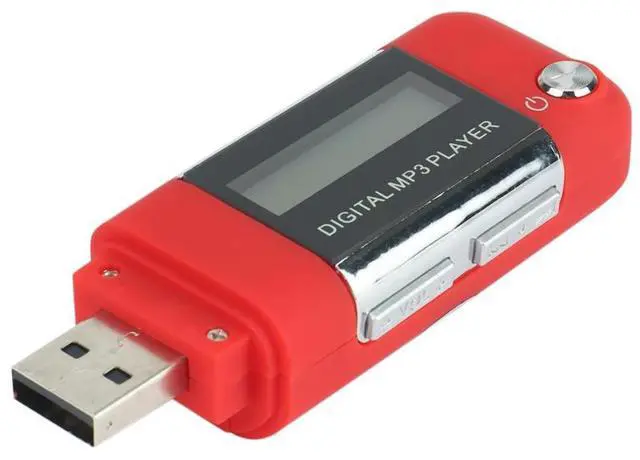 Alt view image 4 of 4 - Mp3 Player 4GB U Disk Music Player Supports Replaceable AAA , Recording (Red)