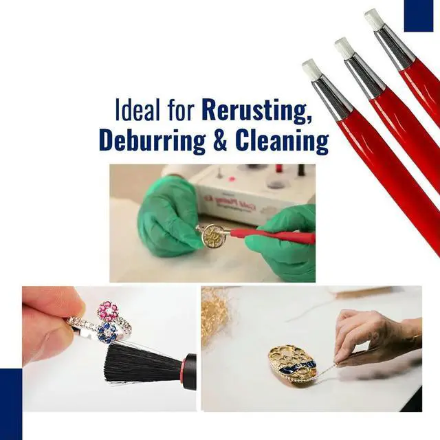 Alt view image 4 of 4 - Fiberglass Scratch Brush Pen 3Pcs Jewelry, Watch, Coin Cleaning, Electronic Applications, Removing Rust and Corrosion