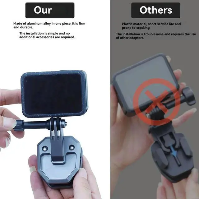 Alt view image 4 of 4 - Metal Clamp Motorcycle Windshield Mount Clip For X5 Gopro Action 5/4 Camera Bracket For Riding