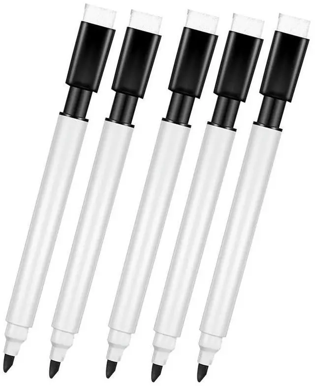 Alt view image 4 of 4 - 100 Pieces Dry Erase Markers Whiteboard Black Dry Erase Markers with Rubber Cap Fine Tip Dry Erase Markers