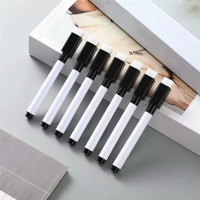 Alt view image 2 of 4 - 100 Pieces Dry Erase Markers Whiteboard Black Dry Erase Markers with Rubber Cap Fine Tip Dry Erase Markers