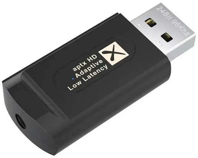 Alt view image 3 of 4 - QCC3040 24Bit 96Khz KB9P Bluetooth 5.2 Audio Transmitter with Mic AptX LL HD Adaptive Low Lantency 3.5Mm Aux for TV PC
