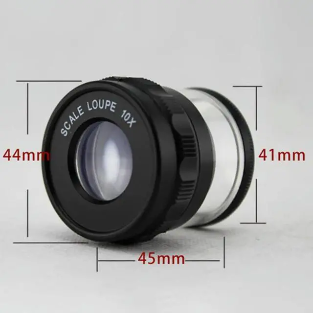 Main image of 10X Stand Measuring Magnifier Scale Loupe Magnifying Glass 10X with Scaled Magnifier
