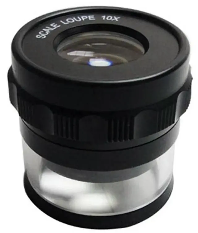 Alt view image 2 of 4 - 10X Stand Measuring Magnifier Scale Loupe Magnifying Glass 10X with Scaled Magnifier