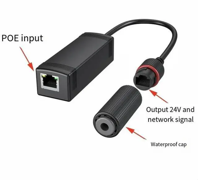 Alt view image 4 of 4 - Waterproof Gigabit 48V To 24V Poe Converter IEEE802.3 Af/At,100/1000Mbps Poe To 24V Adapter Waterproof Poe Convert