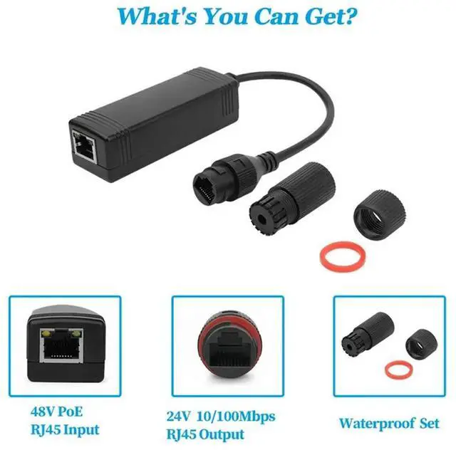 Alt view image 3 of 4 - Waterproof Gigabit 48V To 24V Poe Converter IEEE802.3 Af/At,100/1000Mbps Poe To 24V Adapter Waterproof Poe Convert