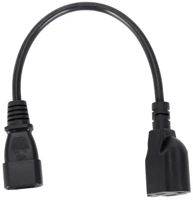 Alt view image 3 of 4 - 2X 1Ft IEC 320 C14 Male Plug To NEMA 5-15R 3 Prong Female PC Power Adapter Cable Black