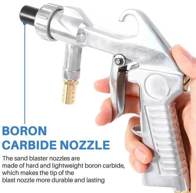 Alt view image 4 of 4 - Air Sandblaster Sand Blasting Tools for Rust Dust Remove Sand Blaster Air Tool with Boron Carbide Nozzle (8Mm)
