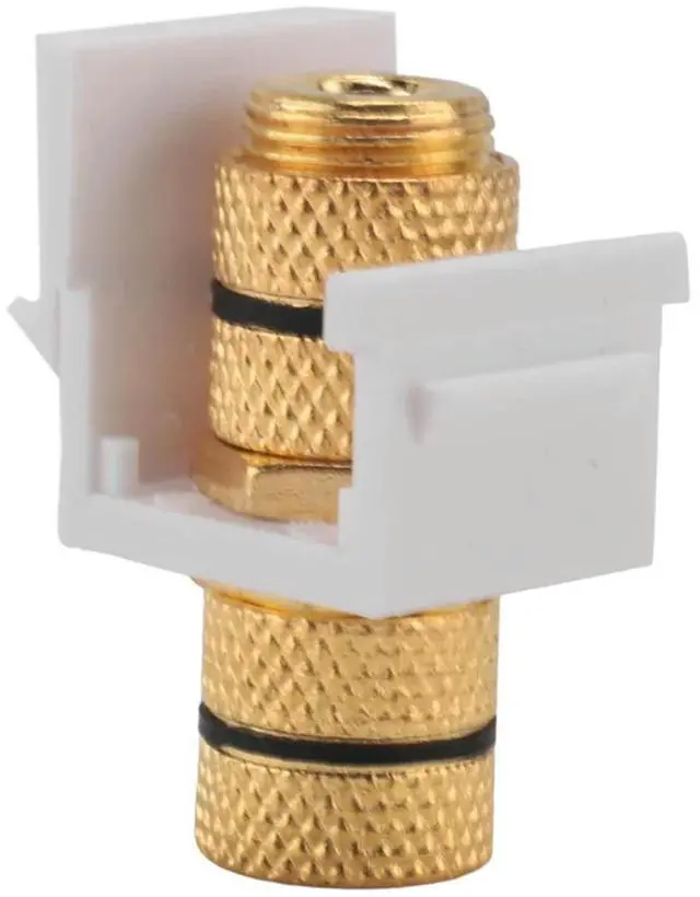 Alt view image 2 of 4 - Banana Jack Binding Post Keystone Jack Insert With Black & Red Rings, Screw Type Audio Speaker Keystone, 4 Pairs/8