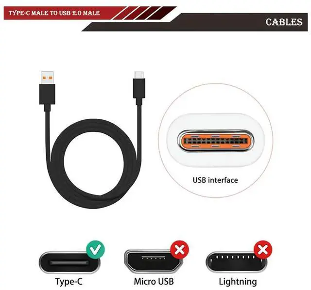 Alt view image 3 of 4 - 2X Type-C  Cable USB C Fast Charging Power Cord For  Flip 5  Clip 4  Pulse 4  Go3