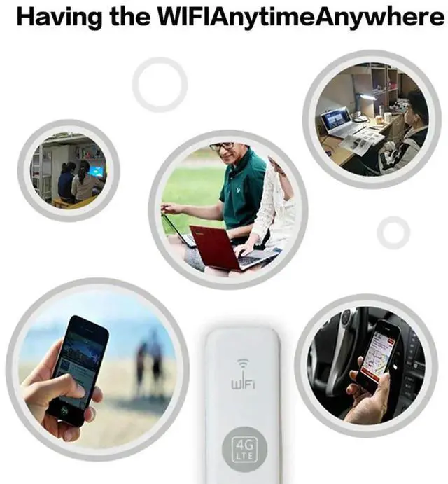 Alt view image 2 of 4 - U6 4G Dongle Support External Antenna Port 150M USB LTE Mobile Hotspot Portable Sim Card Router with 1 Antenna
