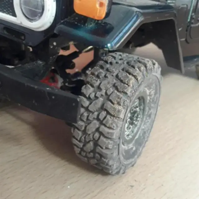 Alt view image 2 of 4 - 8Pcs Rubber Wheel Rim Tire Tyre For RC 1/16 Climbing Crawler Car WPL B-1/B-24/C-14/C-24/B-16 Deep Blue
