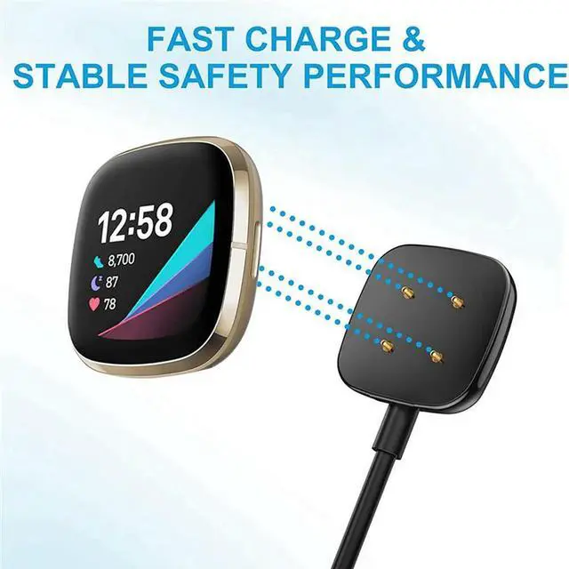 Alt view image 3 of 4 - 4Pack 3.3 FT Charger Cable USB Charging Dock For Fitbit Sense/Versa 3 Smartwatch