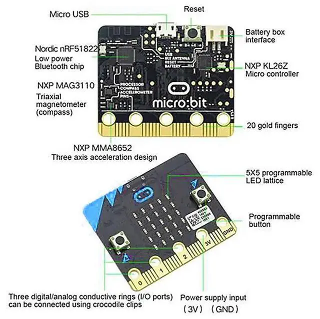 Alt view image 3 of 4 - Micro:Bit V1.5 Development Board Micro:Bit Smart Car Kit/Qtruck/Python Education BBC Microbit Programmable Robot for DIY