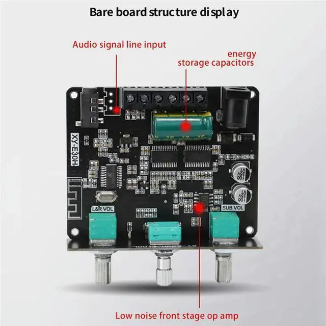 Alt view image 2 of 4 - 2X XY-E30H 2.1 Channel Bluetooth Audio Power Amplifier Board Module High And Low Bass Subwoofer App
