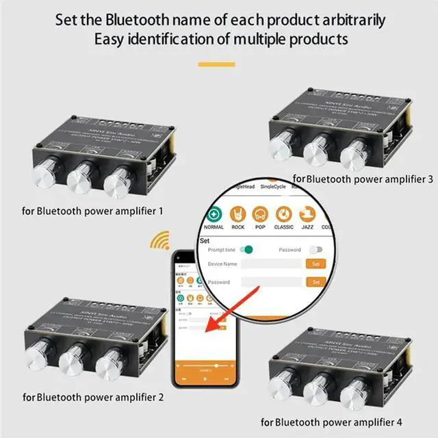 Main image of 2X XY-E30H 2.1 Channel Bluetooth Audio Power Amplifier Board Module High And Low Bass Subwoofer App
