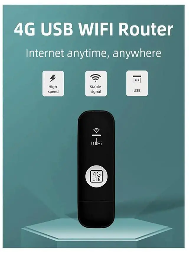 Alt view image 4 of 4 - 4G USB Modem 150Mbps with SIM Card Slot 4G LTE Car Wireless Router USB Dongle Support B28 European Band Black